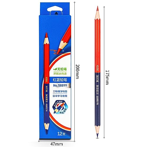 Lápiz de grafito YYMIYU con doble color rojo y azul miniatura 2
