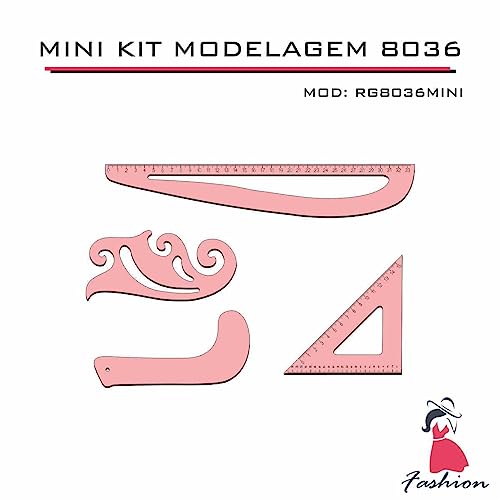 Fenix Kit Réguas Corte Costura Modelagem Alfaiate 8036 MDF MINI