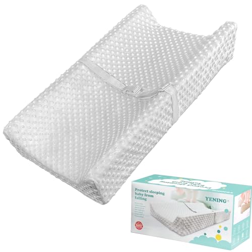 YENING Waterproof Baby Diaper Changing Pad for Dresser with Washable Cover Contoured Changing Table Pad 31.5″ x 16″ Grey