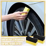 Frienda 12 Pcs Even Tire Applicator Dressing Shine Sponge, Reusable, Yellow - Image 5