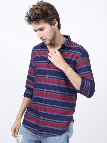 Image of Highlander Men's Striped Slim Fit Shirt