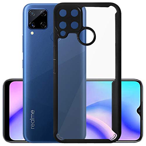 Image of Amazon Brand - Solimo Mobile Cover (Soft & Flexible Shockproof Back Case with Cushioned Edges) for Realme C12 / Narzo 20 / Narzo 30A / C15 / Narzo 20 (Black)
