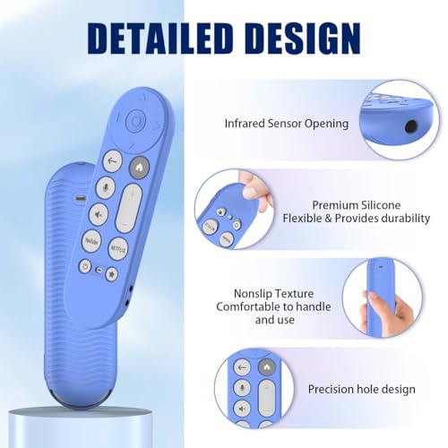 [Pacote com 4] Capa de silicone para Google TV Streamer (4K) Voice Remote 2024, capa protetora antid