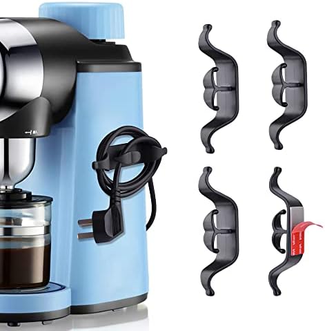 4 Pack Cord Organizer for Appliances, Kitchen Gadgets Cord Organizer Stick On, Adhesive Cord Winder Wrapper Holder Cord Keeper, Kitchen Appliance Accessories for Mixer, Coffee Maker, Air Fryer
