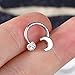 OUFER 16G Surgical Steel Horseshoe Circular Barbell CZ Ball and Moon Daith Earrings Rook Helix Septum Lip Circular Rings