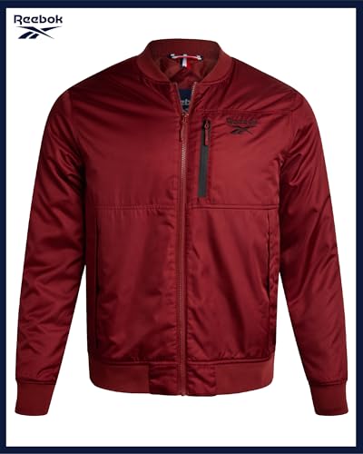Reebok Mens Bomber Jacket - Lightweight Ripstop Wind Resistant Zip Up Insulated Windbreaker Jackets for Golf Hike Casual Wear2