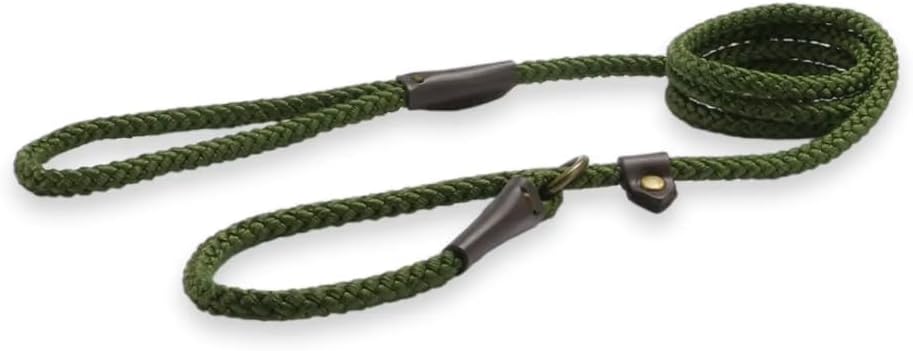 Ancol Heritage Nylon Rope Slip Lead, 1.5 m Length x 8 mm Width, Green