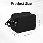 Travel Toiletry Bag for Men and Women, Wide Open Travel Containers for Toiletry, Lightweight Cosmetic Makeup Bag Organizer with Handle for Traveling, Toiletries (Black)