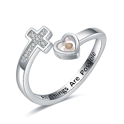 Sterling Silver 925 Mustard Seed Ring Necklace Matthew 17:20 Faith Jewelry Faith Move Mountains Unique Believer gift