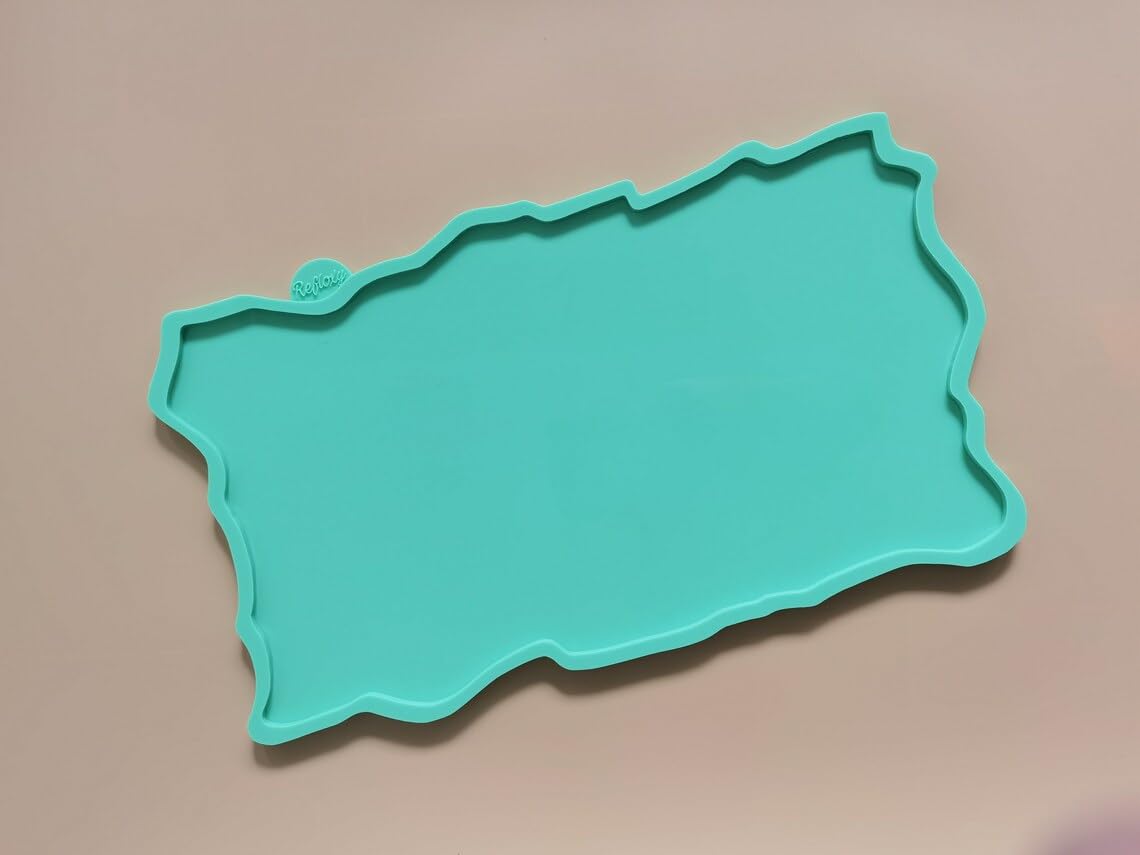 Rechteckiges Tablett Silikonform Maße: 45,5 x 24 x 0,6cm Unregelmäßige Muster Gießen Formen - Epoxy Form