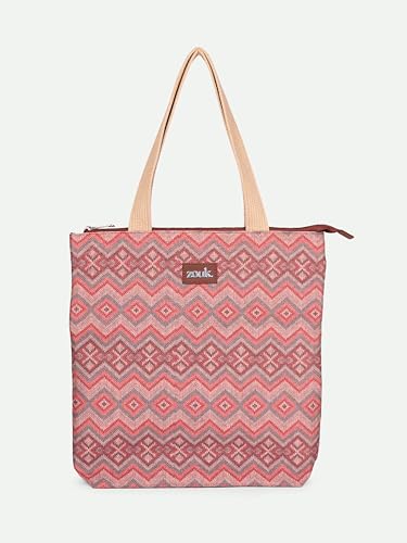 Image of ZOUK Ivy Tote Bag for Women | Handcrafted Jute Khadi with Vegan Leather Handles | Lightweight, Foldable & Travel-Friendly Everyday Carry Bag |