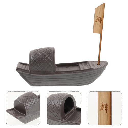 Plato decorativo para sushi Ipetboom de cerámica y madera miniatura 7
