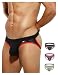 Arjen Kroos Men's Athletic Supporter Performance Jockstrap Elastic Waistband Bulge Underwear (Medium, Black/Gray/Purple)