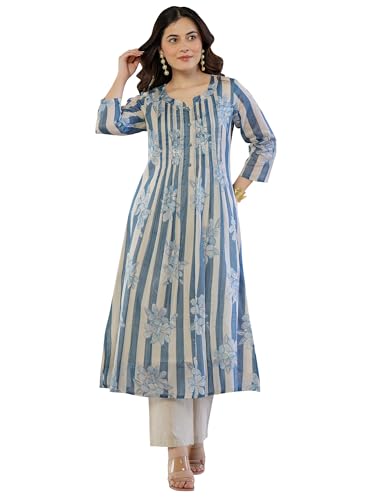 Image of INDO ERA Women's Cotton Ethnic Co-Ord Set | Kurta Pant Set | Stylish Cotton Suit Set for Women,10126 | Cord Set For Women Cotton |