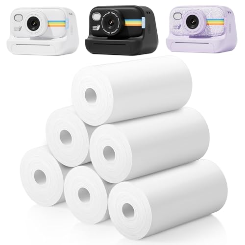 6 Rolls Instant Print Paper - Thermal Refill Paper for Printing Cameras - HD Quality Thermal Paper for Most Kids' Instant Cameras (White)