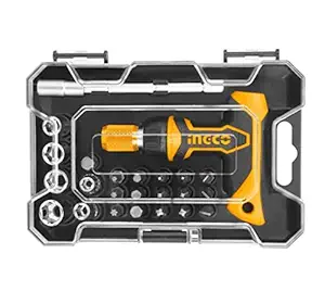 INGCO T-Handle Wrench 24PCS Screwdriver Bit Set For House Hold/Personal/Lineman/Office/Car/Motor/Bike/Scooter Multi Purpose Use