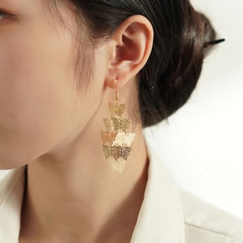 4 Pairs Layered Dangle Earrings Hollow Filigree Earring Lightweight Women Fashion Jewelry Bohemian Stylish Accessories for Daily Wearing4