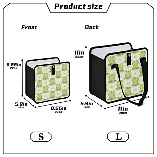 Image of Cute Frog Car Trash Can, Foldable Hanging Car Trash Bag, Funny Animal Green Small Waterproof Car Accessories Garbage Bin