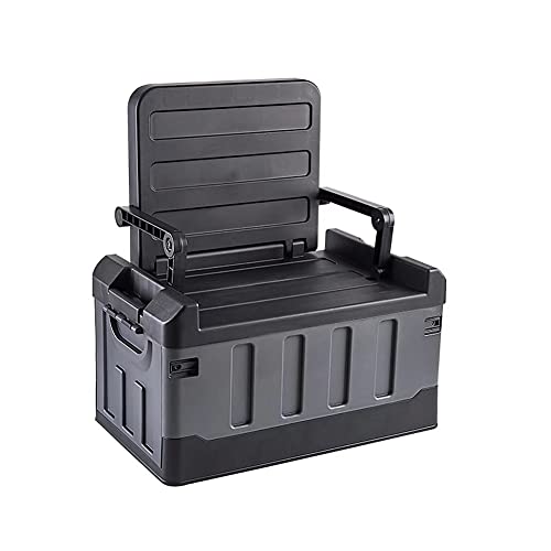 収納ボックス 折り畳みコンテナ 納ケース 衣装ケース 道具 箱 引っ越しクッズ 防塵防カビ防湿 車載用 車用収納ボック ス トランクボックス 車 収納 カー用品 ボックス トランク 防水 折りたたみ 家庭用収納ボックス 58L大容量 耐荷重 110kg 椅子として使える