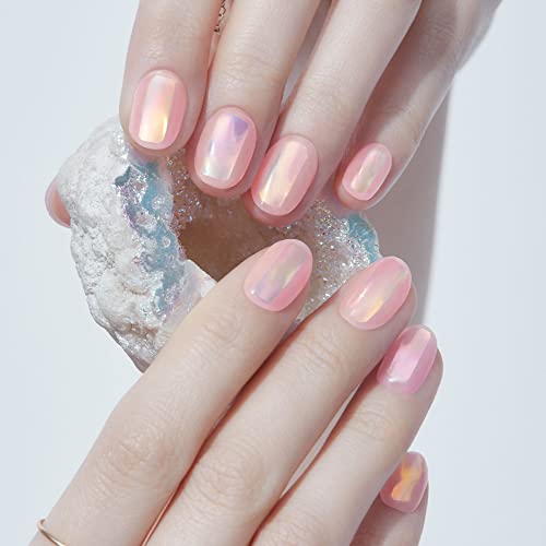 Dashing Diva Glaze Nail Strips - Pink Dew | Works With Any Led Nail Lamp | Long Lasting, Chip Resistant, Semicured Gel Nail Strips | Contains 34 Salon Quality Nail Wraps, 1 Prep Pad, 1 Nail File #TOP3