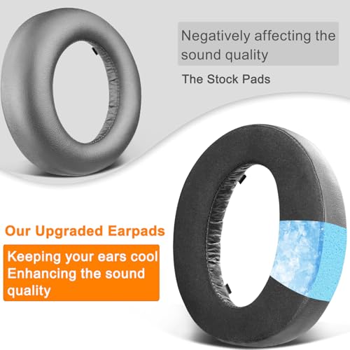 Image of SOULWIT Cooling-Gel Ear Pads Cushions for Sony New Gold Wireless PlayStation PS4 Headset, Replacement Earpads for 2018 Version, Headphone Model CUHYA-0080- Black