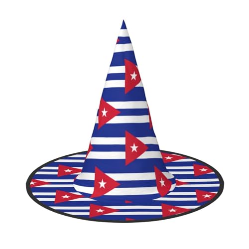 Chapeaux de sorcière Halloween drapeau cubain lot de 3 pour maison et cour