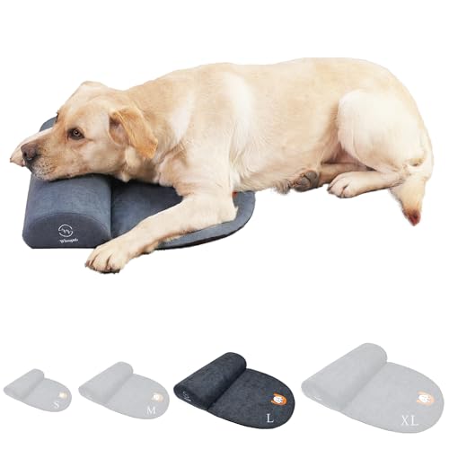Whoopub Dog Bolster Pillow for Large Dogs, Benefit for Cervical Vertebra and Neck, Easy to Carry...