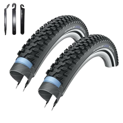 2 x Schwalbe Marathon Plus MTB Unplattbar Reifen mit Reflex 57-584 (27,5 x 2.25) inkl. 3 Reifenheber