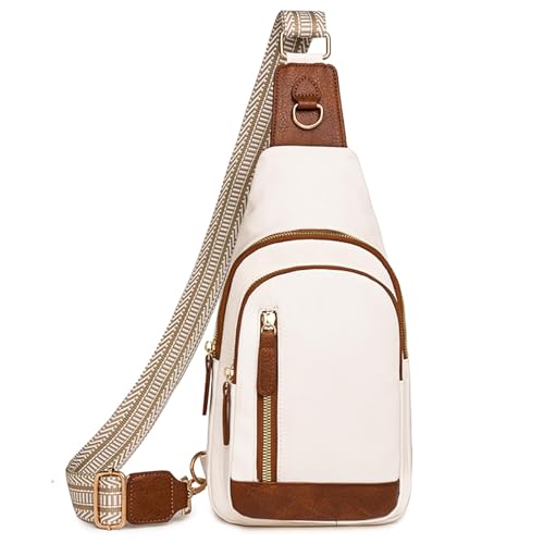 FALAN MULE Crossbody Damen Klein Brusttasche, PU Leder Sling Bag Diebstahlsicher Crossbag Damen Schulterrucksack Vielseitige Umhängetasche für Reisen, Handtasche Schultertasche Diebstahlsichere