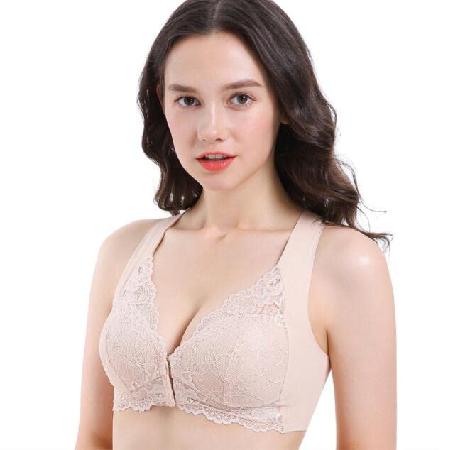 DoxwaterSora Bra Push Up Seamless Front Closure Bras Women Cup Big Size Lace Hollow Out Sexy Ultrathin Seductive Brassiere