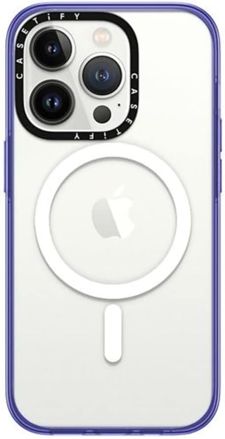 CASETiFY Compact iPhone 14 Pro Case [2X Military Grade Drop Tested / 4ft Drop Protection/Compatible with Magsafe] - Clear Purple