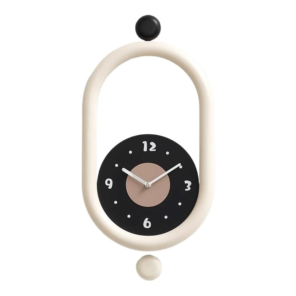 J9V4G6S3B5 Analogue Wall Clock Non Perforated Simple Wall Clock for Living Room Home Fashion, Suitable for Hotels, Restaurants, and Rooms for Room Decoration(Beige)
