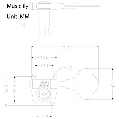 Musiclily Mécaniques Basse 4 en ligne Open Gear Style pour Fender Jazz et Precision Bass 4 Cordes, Chrome - Les Beatles, Paul McCartney, John Lennon, RIngo Starr, George Harrison Musiclily Mécaniques Basse 4 en ligne Open Gear Style pour Fender Jazz et Precision Bass 4 Cordes, Chrome – Image 6