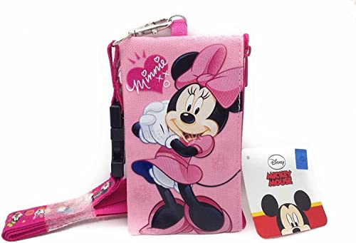 Cordon avec porte-badge d'identité, portefeuille, porte-monnaie, ticket, porte-clés (Minnie Mouse Pink), 14 x 7,6 cm Cover