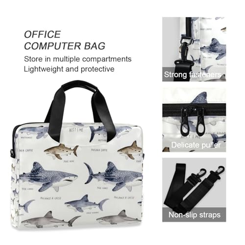Funda para laptop 15.6 pulgadas con asa y correa blanca estilo retro miniatura 6
