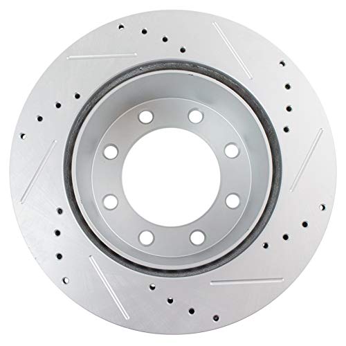 Image of TRQ Rear Performance Brake Pad & Rotor Kit, with Chemical Kit Ceramic Premium G-Coated Compatible with 2005-2007 Ford F-250 Super Duty F-350 Super Duty