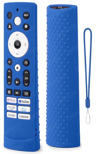 Image of Shopoflux Silicone TV Remote Cover Compatible with Hisense Smart TV Remote VU GloLED Series Tv Remote Cover (Blue)