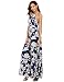  Floerns Women's Sleeveless Halter Neck Vintage Floral Print Maxi Dress, Blue, Medium