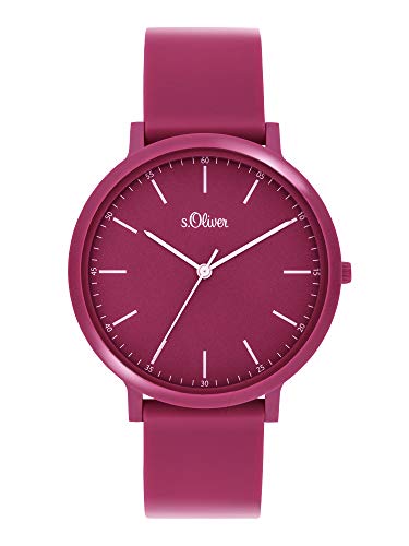 Preisvergleich Produktbild s.Oliver Unisex Erwachsene Analog Quarz Uhr mit Silicone Armband SO-3957-PQ