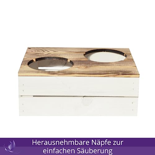 CHICCIE Futterstation Personalisierte Gravur - Zwei Näpfe Futternapf Wassernapf