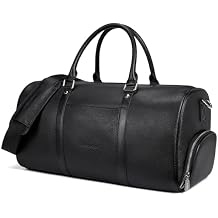 BOSTANTEN Genuine Leather Travel Weekender Overnight Duffel Bag Gym Sports Luggage Tote Duffle Bags for Men Medium 18.5"X9.25"X10.50"