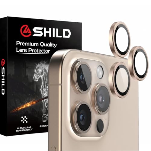 Image of SHILD Camera Lens Protector Compatible with iPhone 16 Pro /iPhone 16 Pro Max (2-Pack) Desert Titanium | 9H Tempered Glass, Military-Grade Protection, Ultra-Slim, Case-Friendly, Easy Install
