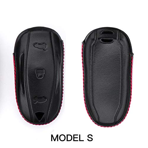Geunine 4D Skórzane etui na kluczyki samochodowe, Tesla Model S X, breloczek do kluczy, akcesoria ochrona