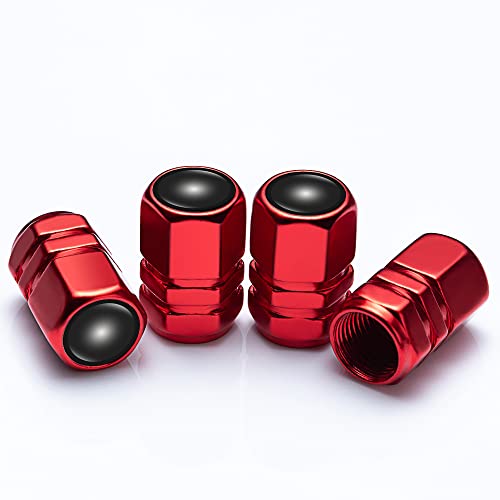 audi valve stem - Metal Car Tire Valve Stem Caps, 4pcs Dust Caps with Logo for Audi Car Tires, Suit for A1 A3 RS3 A4 A5 A6 A7 RS7 A8 Q3 Q5 Q7 R8 Class S Series, Anti-Corrosion Leak-Proof Screw-on Easy Grip Red