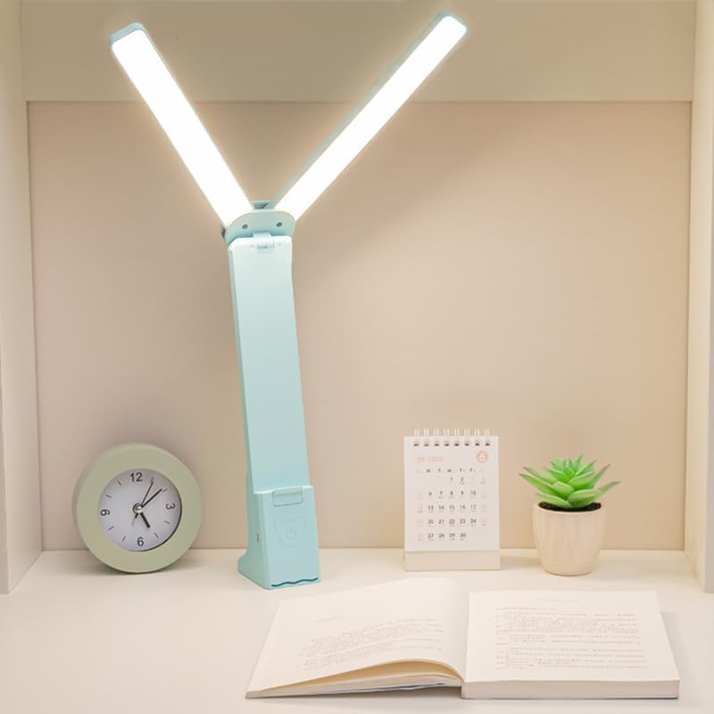 SEKIDAR LEDデスクライト 充電式 4000mAh大容量 折り畳み式 3段階調色＋無段階調光 コンパクト卓上ライト コードレス 読書ライト 多角度調整 メモリー機能 非常灯 寝室/仕事/勉強/旅行対応 携帯便利 ブルー