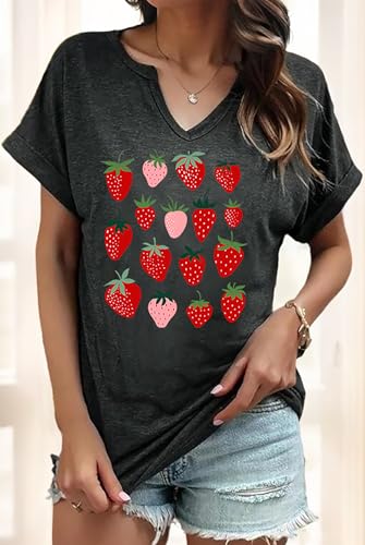 Womens Vintage Flowers V Neck Shirt Casual Floral Print Tee Shirts Cute Wildflowers Graphic Cottagecore Tops2