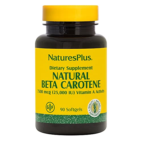 NaturesPlus Natural Beta Carotene 25,000 iu Vitamin A & Vitamin E, 90