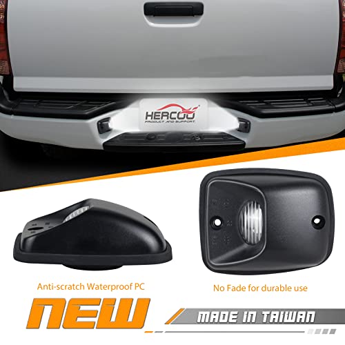 Hercoo Led License Plate Light Tag Lamp Lens Housing White Bulbs Assembly Compatible With Toyota Tacoma1995-2004 Pickup Truck ​Rear Step Bumper ​Aftermarket Replacement #TOP2