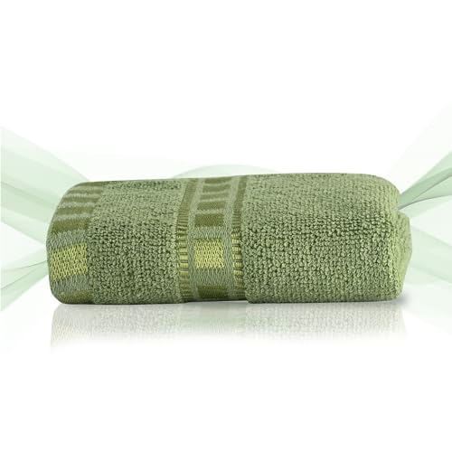 Image of Kuber Industries Pack of 2 Cotton Hand /Face Towels For Men & Women | Easily Washable | Workout Gym Napkins For Men | Pocket Towel - Green