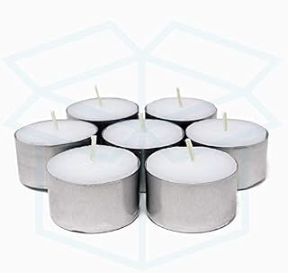 We Can Source It Ltd - 100 White Tea Light Candles Unscented Non-toxic - 8 Hours Burn Tealights - Perfect for Christmas, Valentines Day, Birthday Celebration